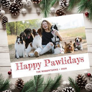 Prettige Pawlidays Foto Feestdagenkaart
