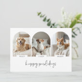 Prettige Pawlidays Fotokaarten Met Naam Van Hond D Feestdagenkaart (Staand voorkant)