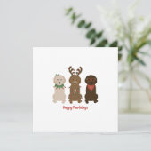 Prettige Pawlidays Goldendoodle Kerstverlichting Kaart (Staand voorkant)