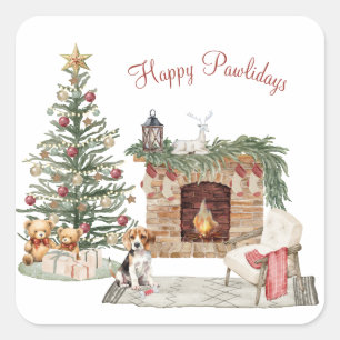 Prettige Pawlidays Hond Design- Beagle Vierkante Sticker