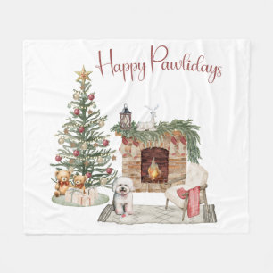 Prettige Pawlidays Hond Design- Bichon Frise Fleece Deken