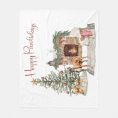 Prettige Pawlidays Hond Design- Boxer Fleece Deken (Voorkant)