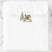 Prettige Pawlidays Hond Design - Collie Vierkante Sticker (Tas)