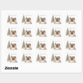 Prettige Pawlidays Hond Design- Corgi Vierkante Sticker (Vel)