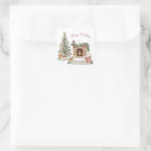 Prettige Pawlidays Hond Design- Corgi Vierkante Sticker (Tas)