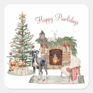 Prettige Pawlidays Hond Design- Great Dane Vierkante Sticker
