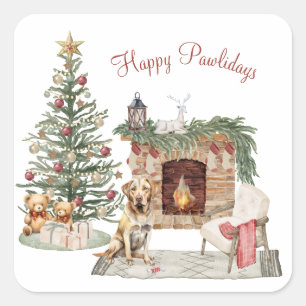 Prettige Pawlidays Hond Design- Labrador Retriever Vierkante Sticker