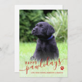 Prettige Pawlidays Honden Foto Modern Kerstmis Hui Feestdagenkaart (Voorkant / Achterkant)