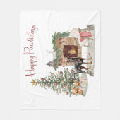 Prettige Pawlidays Hondenontwerp - Dobermann Fleece Deken (Voorkant)