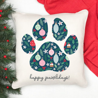 Prettige Pawlidays Kersthuisdierenvriend Kussen 