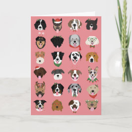 Prettige Pawlidays Kerstmis Hond Gezicht Patroon Kaart