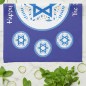Prettige PESACH Blauwe ster van David NAAM Theedoek (Gevouwen)