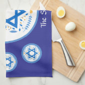 Prettige PESACH Blauwe ster van David NAAM Theedoek (Quarter Fold)