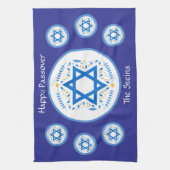 Prettige PESACH Blauwe ster van David NAAM Theedoek (Verticaal)