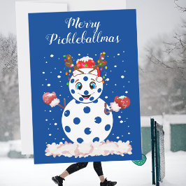 Prettige pickleballmas Kerstmis Pickleball-fan Feestdagenkaart