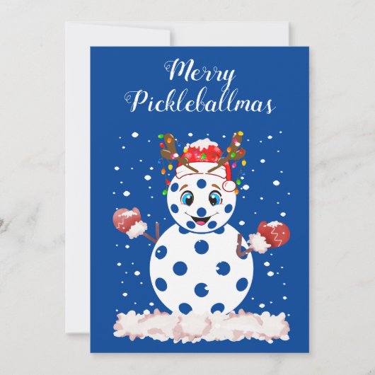 Prettige pickleballmas Kerstmis Pickleball-fan Feestdagenkaart (Voorkant)