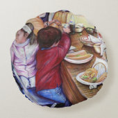 Prettige Picknick, Mexico Rond Kussen (Achterkant)