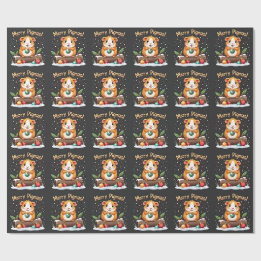 Prettige Pigmas Cavia Kerstman  Cadeaupapier (Vlak)