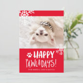 Prettige Poesfeestdagen | Kerstkaart met huisdier  (Staand voorkant)