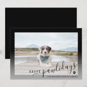 Prettige Poeske(d)feestdagen Moderne Zwart-Witte H Feestdagenkaart (Voorkant / Achterkant)