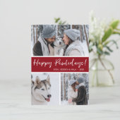 Prettige Poeskerst 3 Foto Feestdagenkaart (Staand voorkant)