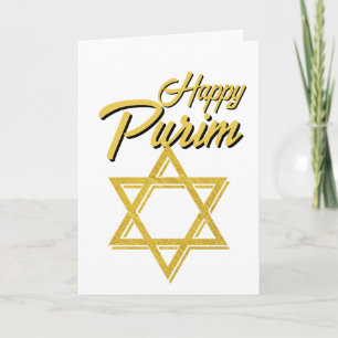 Prettige Purim-kerstkaart - Gouden Ster van David Kaart