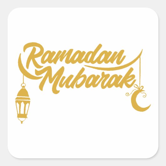 Prettige Ramadan Vierkante Sticker (Voorkant)