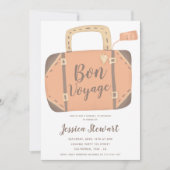 Prettige reis koffer leuk afscheid vertrek feestje kaart (Voorkant)