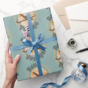 Prettige reis Laten we de wereld rondreizen ontwer Cadeaupapier