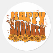 Prettige sabbat ronde sticker (Voorkant)