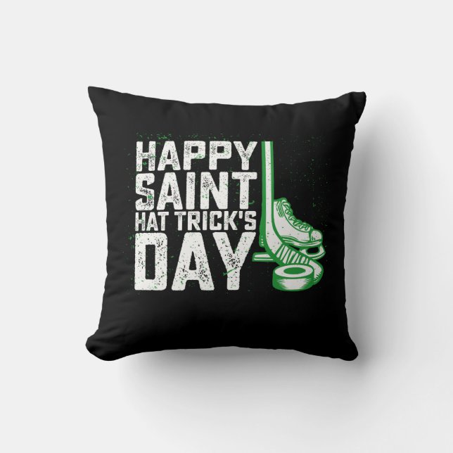 Prettige Saint Hat Trick Dag IJshockey St. Patrick Kussen (Voorkant)