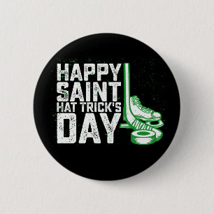 Prettige Saint Hat Trick Dag IJshockey St. Patrick Ronde Button 5,7 Cm
