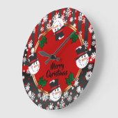 Prettige Sneeuwman Feestdagen Grote Klok (Hoek)