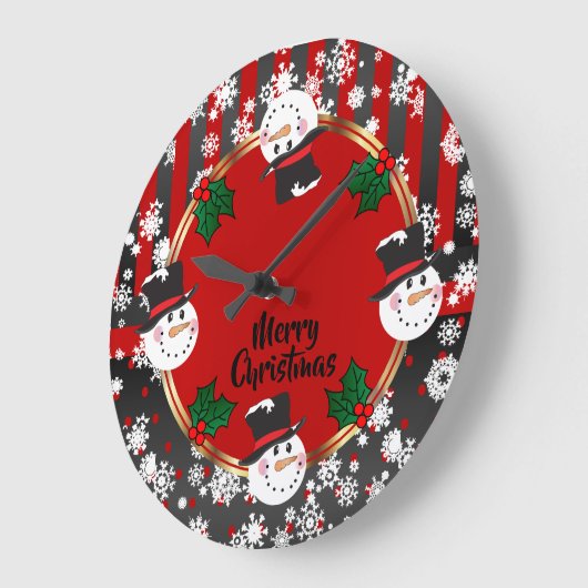 Prettige Sneeuwman Feestdagen Grote Klok (Hoek)