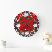 Prettige Sneeuwman Feestdagen Grote Klok (Huis)