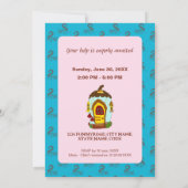 Prettige speurtocht eekhoorn graaft in pastelroze kaart (Achterkant)