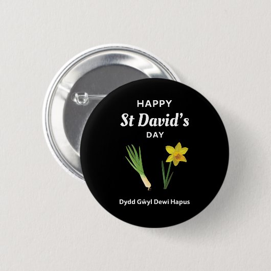 Prettige St David's Dag Dydd Gŵyl Dewi Hapus 4 Ronde Button 5,7 Cm (Voorkant /achterkant)