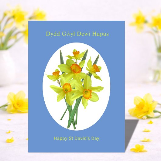 Prettige St David's Dag Welse narcissen Kaart