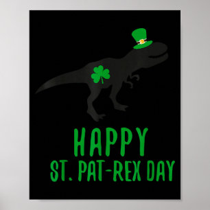 Prettige st. pat-rex dag st. patricks dag dinosaur poster