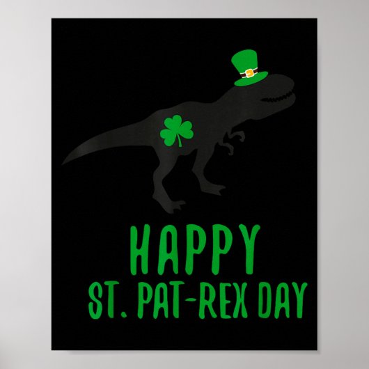 Prettige st. pat-rex dag st. patricks dag dinosaur poster (Voorkant)
