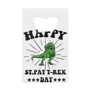 Prettige St Pat Trex Dag Dino St Patricks Dag Creditkaart Flessenopener