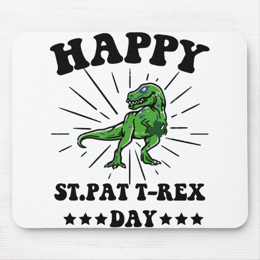 Prettige St Pat Trex Dag Dino St Patricks Dag Muismat (Voorkant)
