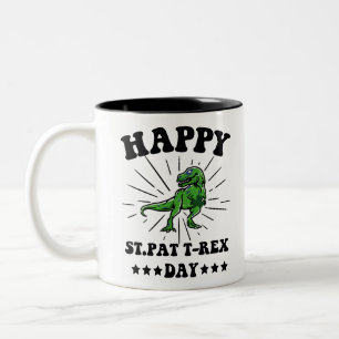 Prettige St Pat Trex Dag Dino St Patricks Dag Tweekleurige Koffiemok