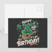 Prettige St. Patrick-dag en ja, het is mijn verjaa Briefkaart (Voorkant / Achterkant)