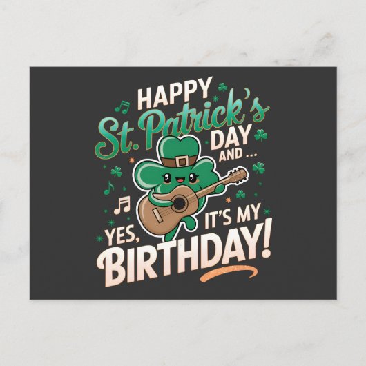Prettige St. Patrick-dag en ja, het is mijn verjaa Briefkaart (Voorkant)