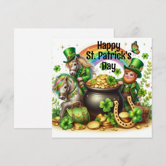 Prettige St. Patrick Dag Vakantiekaart Feestdagenkaart (Voorkant / Achterkant)