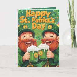 Prettige St. Patrick's Dag en gelukkige Leprechaun Kaart