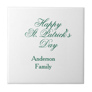 Prettige St. Patrick's dag familienaam groen minim Tegeltje