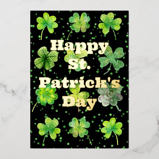 Prettige St. Patrick's Dag Folie Feestdagenkaart (Voorkant)