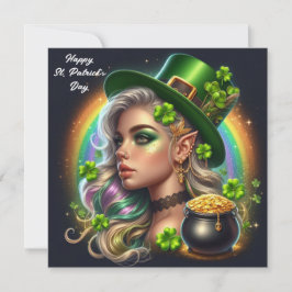 Prettige St. Patrick's Dag Glamour Meisje Feestdagenkaart